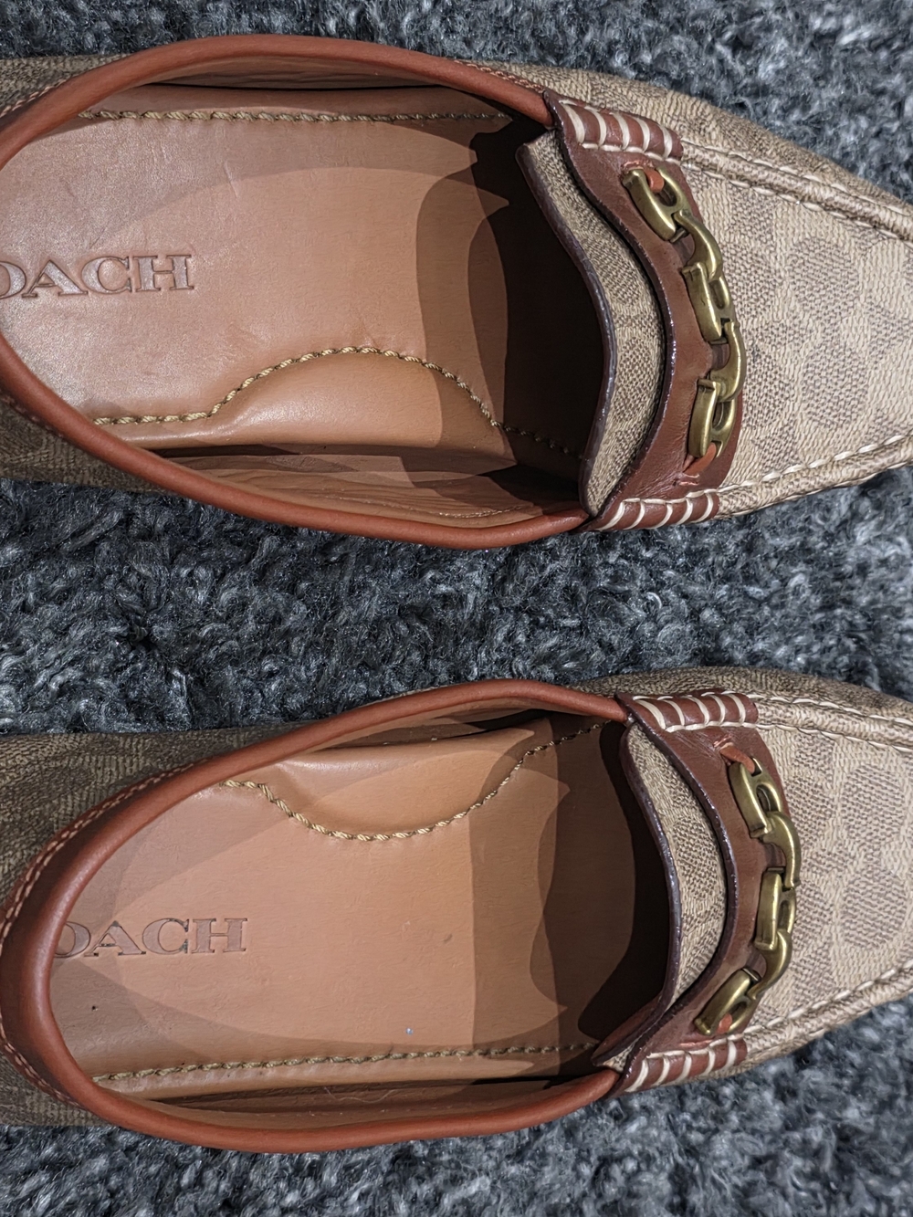 Coach Women’s Brown Signature Canvas Driving Loafers Size 11B - Picture 8 of 8